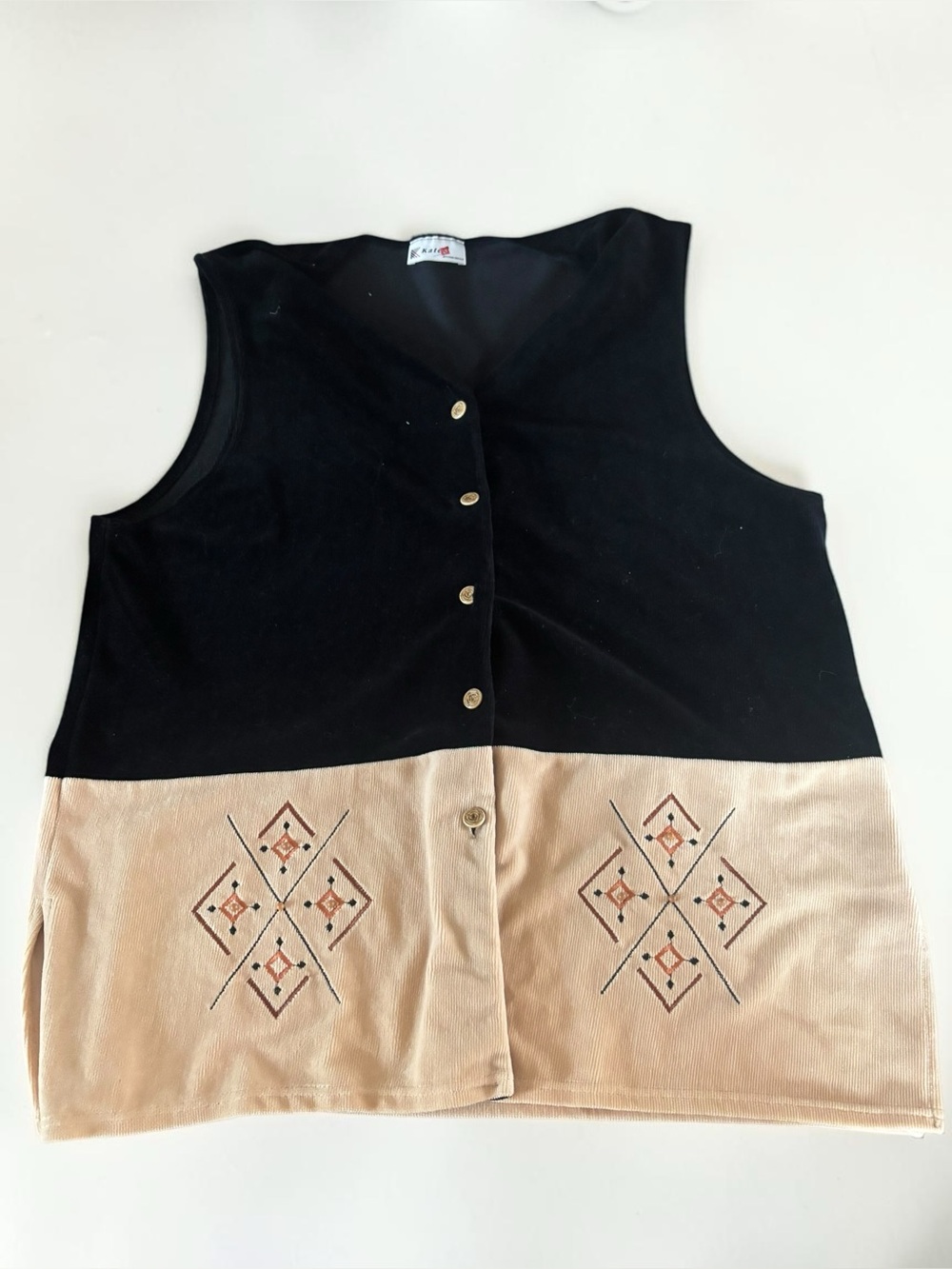 Vintage Kate's by Sheila Plus Size Embroidered Vest 3X Southwestern